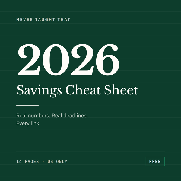 Cover of the 2026 Savings Cheat Sheet